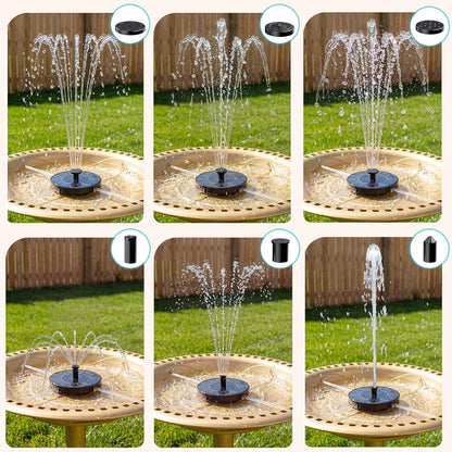 AMZtime Solar Fountain - Upgraded Mini Solar Powered Pump for Bird Bath, Garden, Pond & Pool