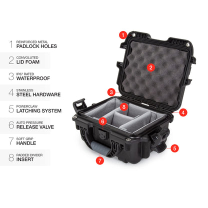 NANUK 905 Waterproof Hard Case with Padded Dividers - Black