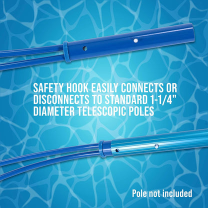 U.S. Pool Supply Swimming Pool Safety Hook - Emergency Rescue Equipment for Drowning Swimmers | Durable Aluminum Alloy, Fits 1-1/4" Poles