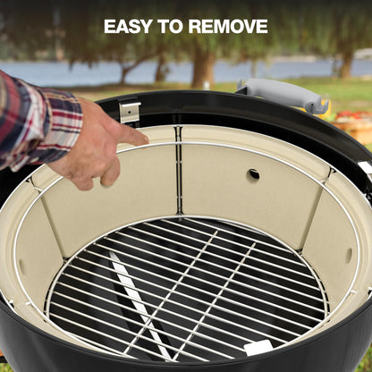 onlyfire Stainless Steel Charcoal Ash Basket, Charcoal Firebox Set with Heat Deflector for Weber 22-inch Kettle Charcoal Grills