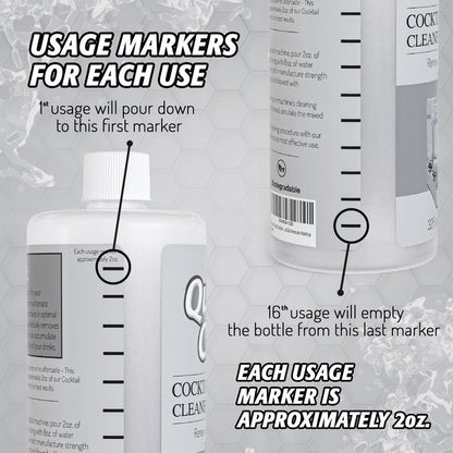Quick & Clean Cocktail Machine Cleaner & Descaler - Made in the USA - Cleaner & Descaler for At-Home Cocktail Machines - Removes Mineral & Limescale Buildup