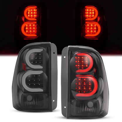 HECASA LED Tail Lights for 2002-2009 Chevy Trailblazer - Smoke Lens, Black Housing, Model MO-3454