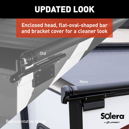 Solera 5000 Series Black Slide Topper RV Slide-Out Awning 7' (6'7" Fabric) 13.5 oz Vinyl Leak-Proof, 48" Extension, Roof, Sidewall Protection, Travel Trailer, 5th Wheel, Motorhome - V000168105