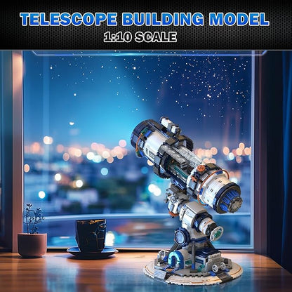 NUTCRACKER Space Telescope Building Set for Adult - Space Astronomical Telescope Toy Building Set Telescope Display Model with Light Home Decor Birthday Gifts for Adults（995 Pieces