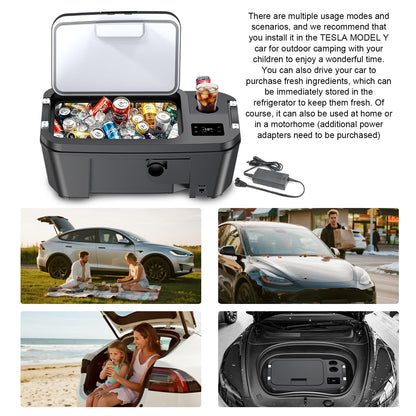Car Refrigerator for Tesla Model Y 12V Fridge Cooler 2019-2025,21QT(20L) Car Freezer -4℉-50℉ for outdoor Travel/Camping/Home Use with Touch button control quality Compressor low Noise,Fast Cool.
