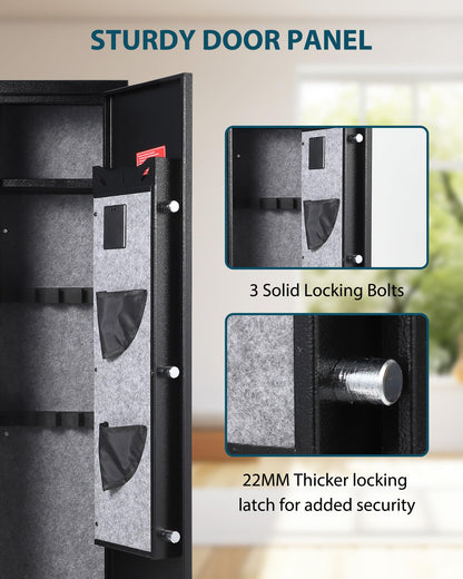 4 Gun Safe for Rifles and Pistols, Heavy Duty Steel Gun Cabinet, Large Digital Gun Locker with Adjustable Gun Racks & Removable Shelf, Anti-Theft Home Firearm Storage Safe