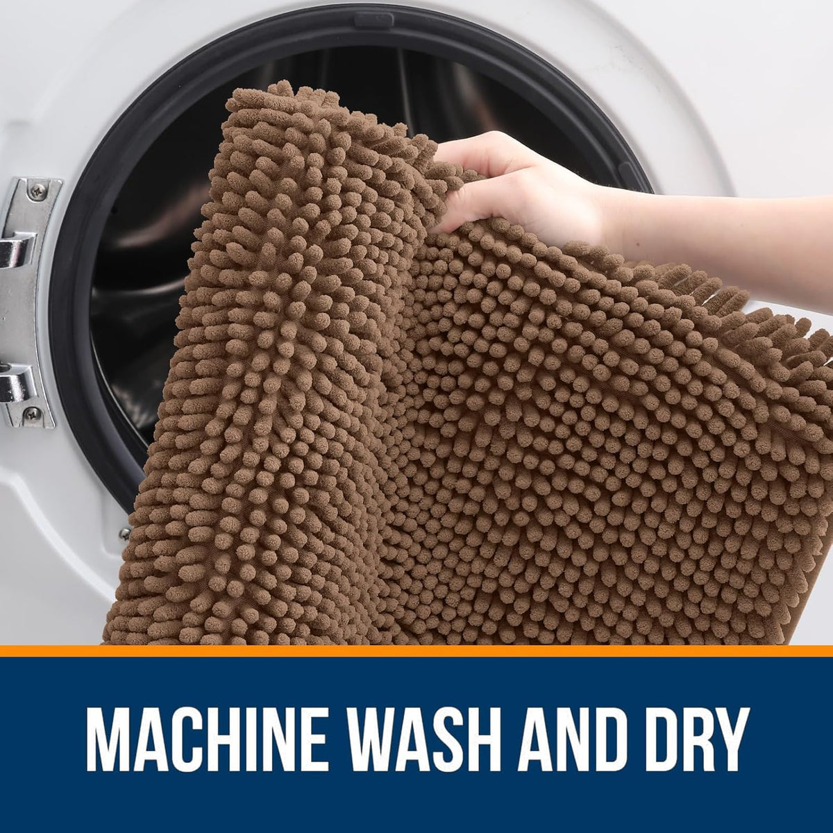OLANLY Bathroom Runner Rugs - Extra Soft Absorbent Chenille | Quick-Dry Rubber Backing, 44x24 Mocha