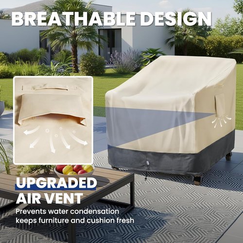 Extra Heavy Duty Waterproof Patio Chair Covers by [Brand Name] - 2 Pack for Swivel/Rocking/Adirondack Chairs | 33"W x 35"D x 38.5"H