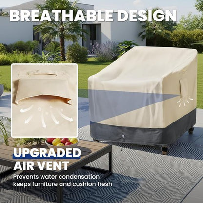 Extra Heavy Duty Waterproof Patio Chair Covers by [Brand Name] - 2 Pack for Swivel/Rocking/Adirondack Chairs | 33"W x 35"D x 38.5"H