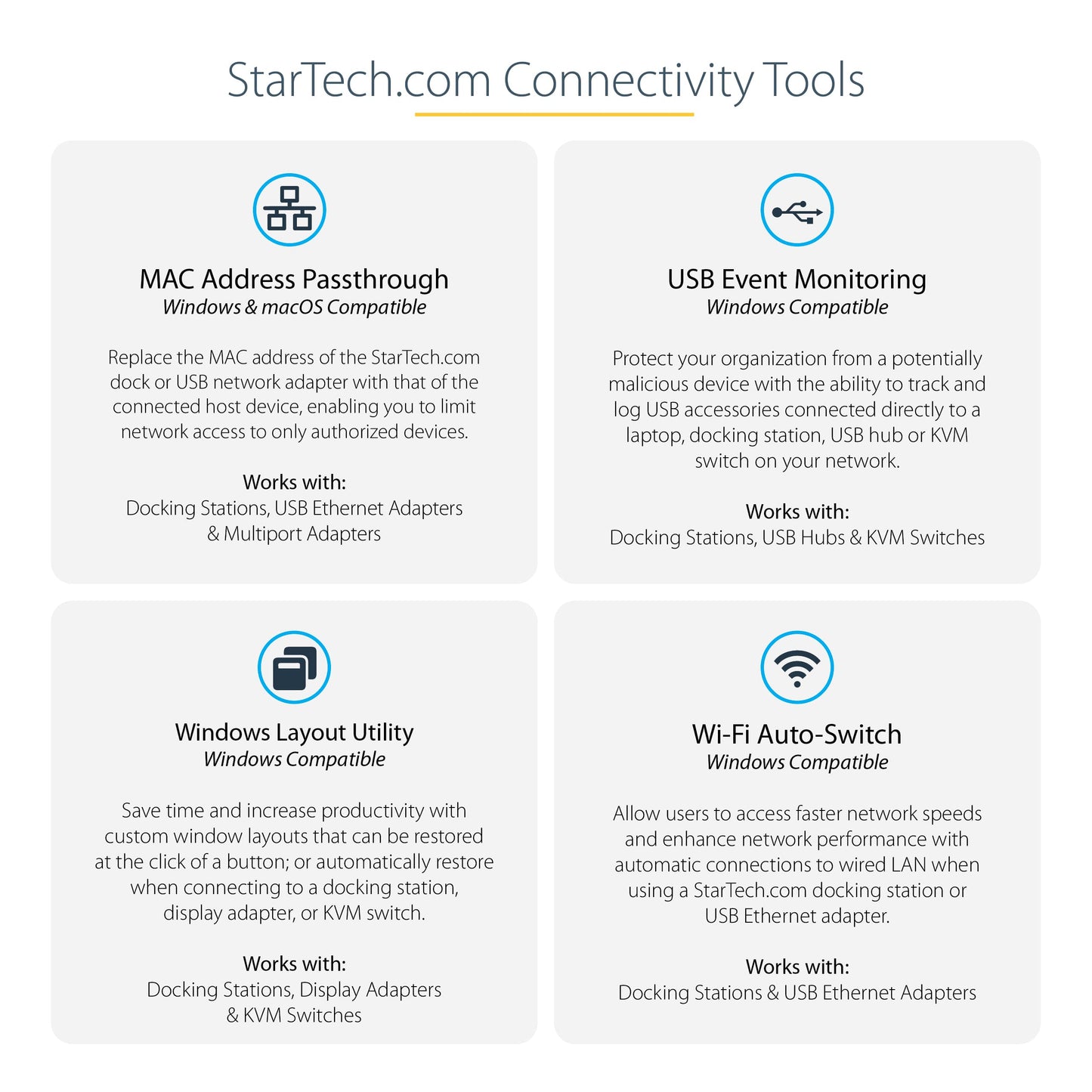 StarTech.com USB-C Quad Monitor Docking Station for MacBook Pro/Air M1 M2 M3 M4 & Windows, Universal 4K 60Hz HDMI DP Dock, Thunderbolt Compatible, 100W Laptop Charging