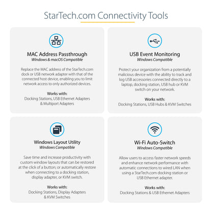 StarTech.com USB-C Quad Monitor Docking Station for MacBook Pro/Air M1 M2 M3 M4 & Windows, Universal 4K 60Hz HDMI DP Dock, Thunderbolt Compatible, 100W Laptop Charging