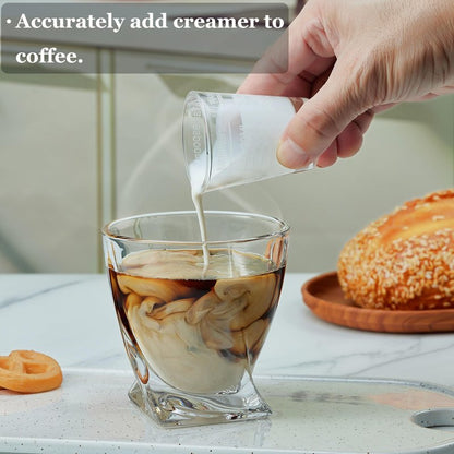 Ackers Shot Glasses Etching Scale Measuring Cup 2PACK Espresso Shot Glasses Liquid Heavy Glass 26-Incremental Measurement 1 OZ, 2 TBS, 6 TSP, 30 ML Kitchen Tools