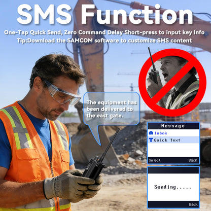 SAMCOM Digital Analog Dual Mode Radio, IP67 Waterproof DMR Walkie Talkie with Customised Radio's Name and ID, GPS, SMS Messaging, Group Call & Call Logs,Time Zone for Business Industrial Security