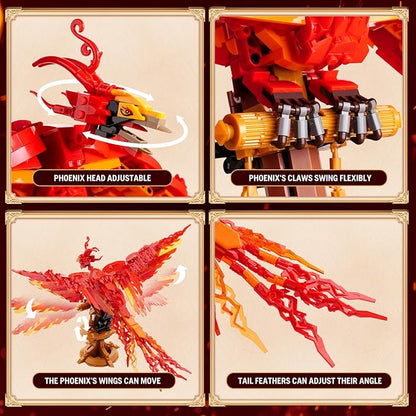 Moc Fire Phoenix Building SetCompatible with Lego STEM Magic Phoenix Collection Model for AdultsIdeas Bird Toy Gift for Kids Boys and Girls Fans Ages 8+ 938 PCS