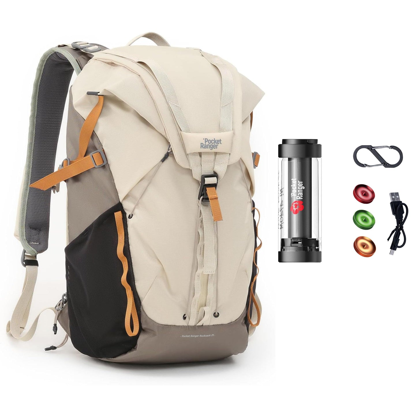 VSGO Pocket Ranger 35L Outdoor Photography Backpack & 5-in-1 Rechargeable Camping Lantern Set – Versatile Backpack and Multi-Function Lantern for Photography, Hiking, and Camping