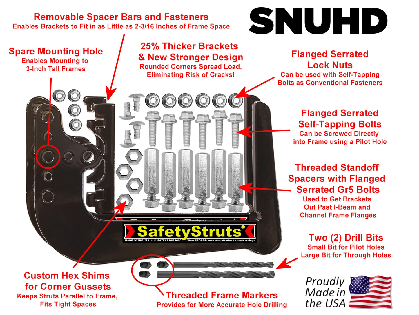 Mount-n-Lock RV Bumper Bundle (2 Items): 1 Set HD SafetyStruts, 1 Pair GennyGo Folding Arms (1SNUHD, 2FSAS)