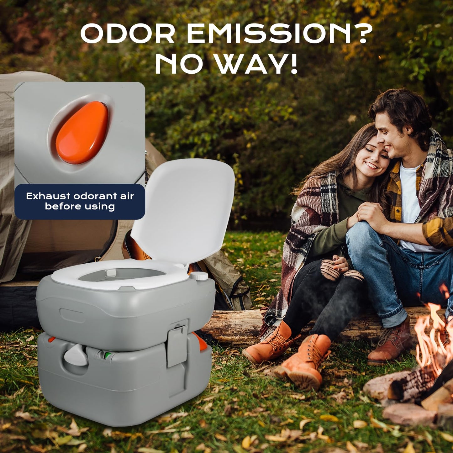 Clirass 5.8-Gallon Portable Toilet: Detachable Waste Tank, Sealing Slide Valve, Carry Handle, Level Indicator - Leak-Proof and Compact for Camping, RV, Boat, and Travel