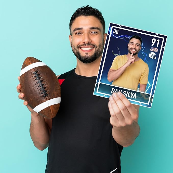 EGD Personalized Football Cards | Ultimate Team Decorations | Football Gifts for Boys | Multiple Sizes &amp Shapes