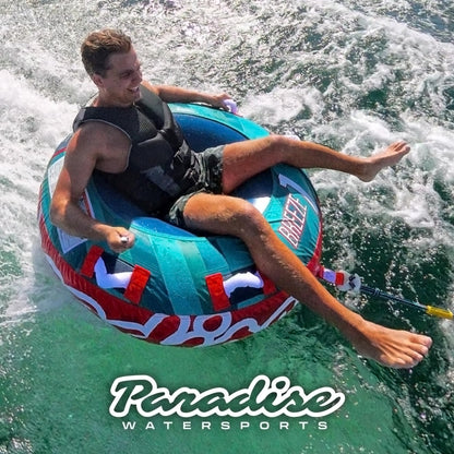 Paradise Water Sports - Breeze Water Towable Tube for Boating - 1 Rider, Teal/Red