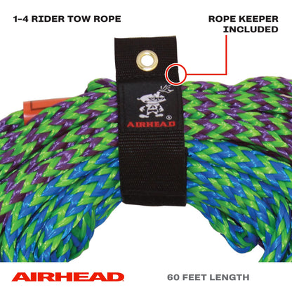 SPORTSSTUFF Poparazzi 1-3 Rider Towable Tube + Airhead 2 Section Tow Rope