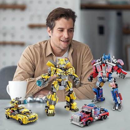 HIGH GODO Transforming Building Set 2in1 Transforming Robot and Truck Building Kit Cool Robots Gifts Toys for Teens Adults 14+ (879 PCS)