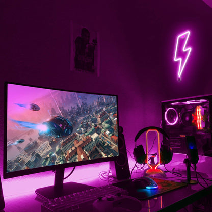 Lumoonosity Planet Neon Sign - USB Powered Saturn LED Light with On/Off Switch, Planet Led Sign for Wall Decor - Aesthetic Hanging Saturn Neon Light for Bedroom, Gaming Room