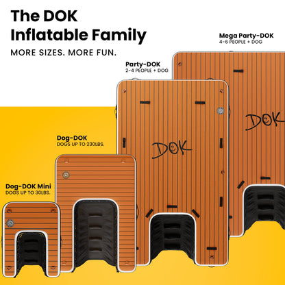 DOK Party-DOK Inflatable Dock Platform: Safe & Easy Water Access; Floating Non-Slip EVA Foam with Water Ramp for Pool, Dock, & Lake | Military Grade & High Visibility