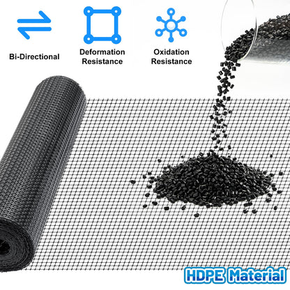4 Ft x 164 Ft Geogrid for Retaining Wall, Bi-Directional Geo Grid Roll with Gloves, HDPE Geogrid for Gravel Driveway, Subgrade Reinforcement, Slope & Soil Stabilization, Erosion Control