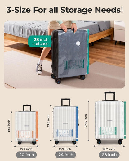 BAGSMART Vacuum Bags for Travel with Rechargeable Air Pump, Portable Space Saver Bags for Travel & Home, Vacuum Compression Seal Bag for Clothing, 18 Pack with Shoe, Laundry & Toiletry Bags