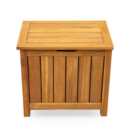 Christopher Knight Home Kensy Acacia Wood Outdoor Storage Box, 30 Gallons Wooden Patio Deck Box, Garden Backyard Tool Storage, Outdoor Storage Container for Patio Furniture Cushion, Teak Finish