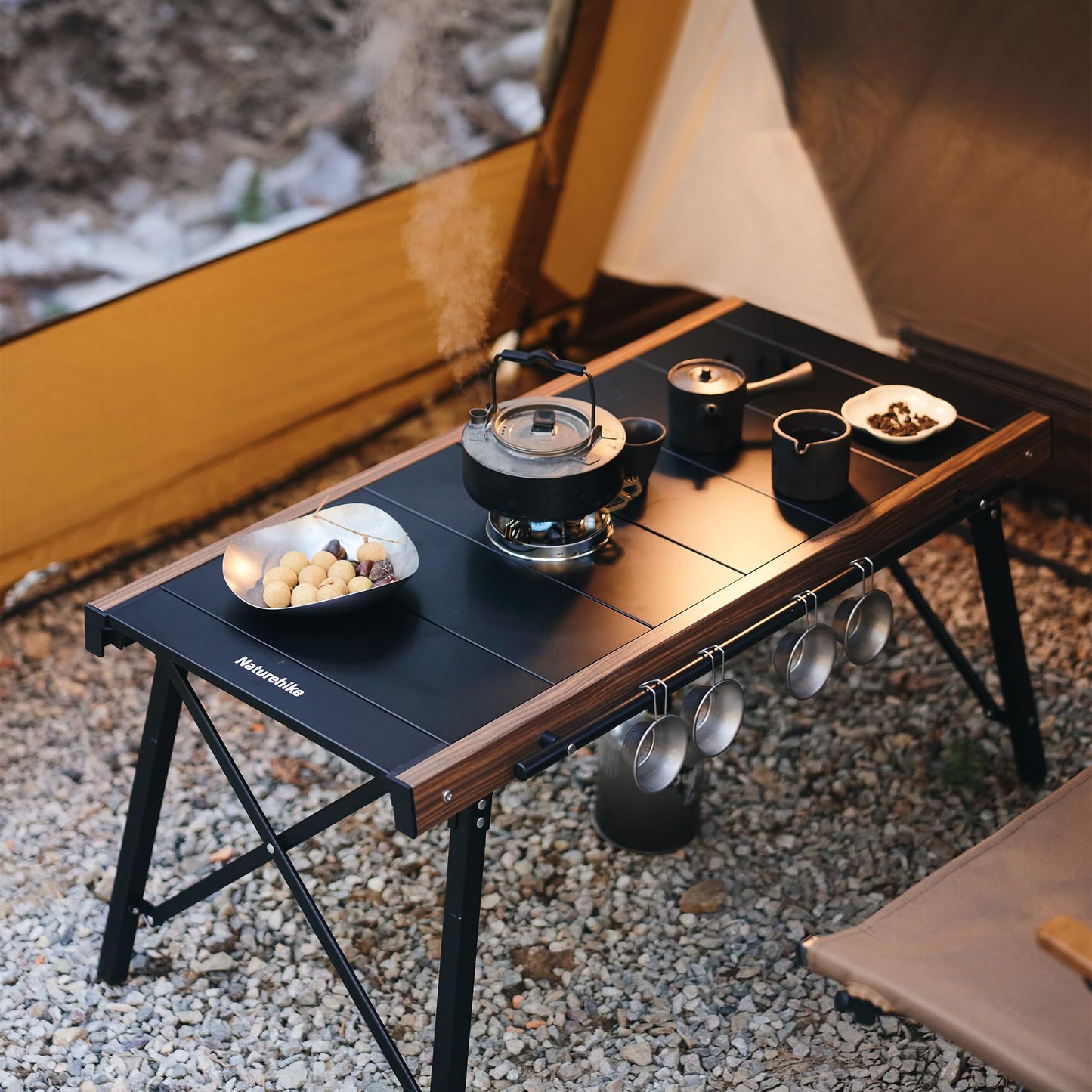 Naturehike Folding IGT Camping Table, Portable IGT Cook System, Ultralight Aluminum Camp Table for Outdoor Picnic Car RV Trip Patio Backyard BBQ