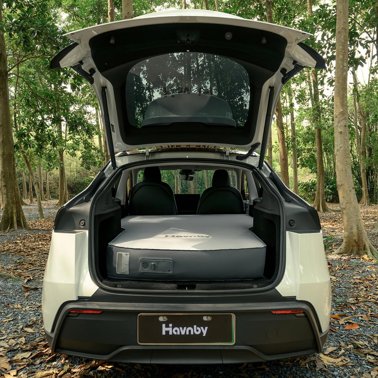 Tesla Model Y FlatCore TPU Backseat Mattress, 7.5" Hybrid Support Car Bed with Built-in Pump, Wedge Design Levels 12° Rear Seat Slope to Flat for Road Trips, Camping, Work Shifts, Naps
