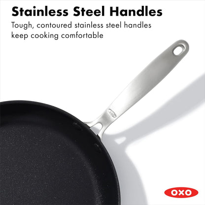 OXO 12” Nonstick Frying Pan Skillet - Durable Ceramic, PFAS-Free, Scratch Resistant, Black