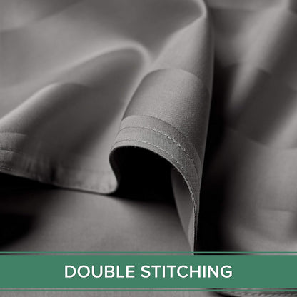 Pure Bamboo Queen Sheets - Luxuriously Soft 100% Organic Viscose Bed Sheet Set | Cooling Jacquard Stone