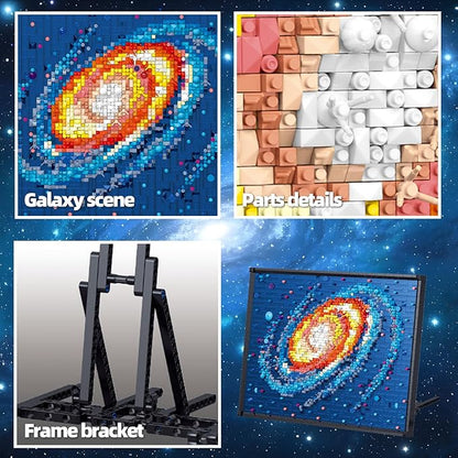 HJPLPXH Milky Way Galaxy Micro Mini Building Block Art Model Mini Bricks Sets Creative Ideals Gifts for 12+ Boys Girls Adults (2438PCS)