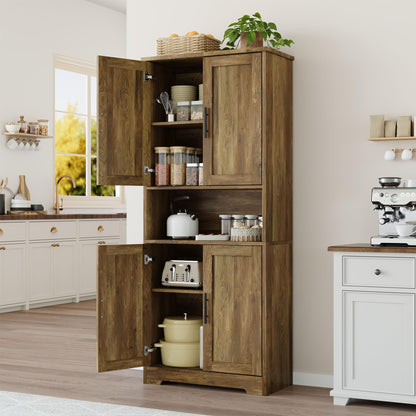 IDEALHOUSE Kitchen Pantry Cabinet, 70in Tall Storage Cabinet with Doors and Adjustable Shelves, Freestanding Cupboard for Living Room, Dining Room, Bathroom