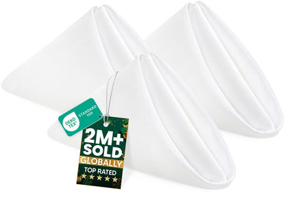 Utopia Home White Cloth Napkins (12 Pack, 17x17 Inches), Ideal Dinner Napkins for Party, Wedding and Lunch/Dinner