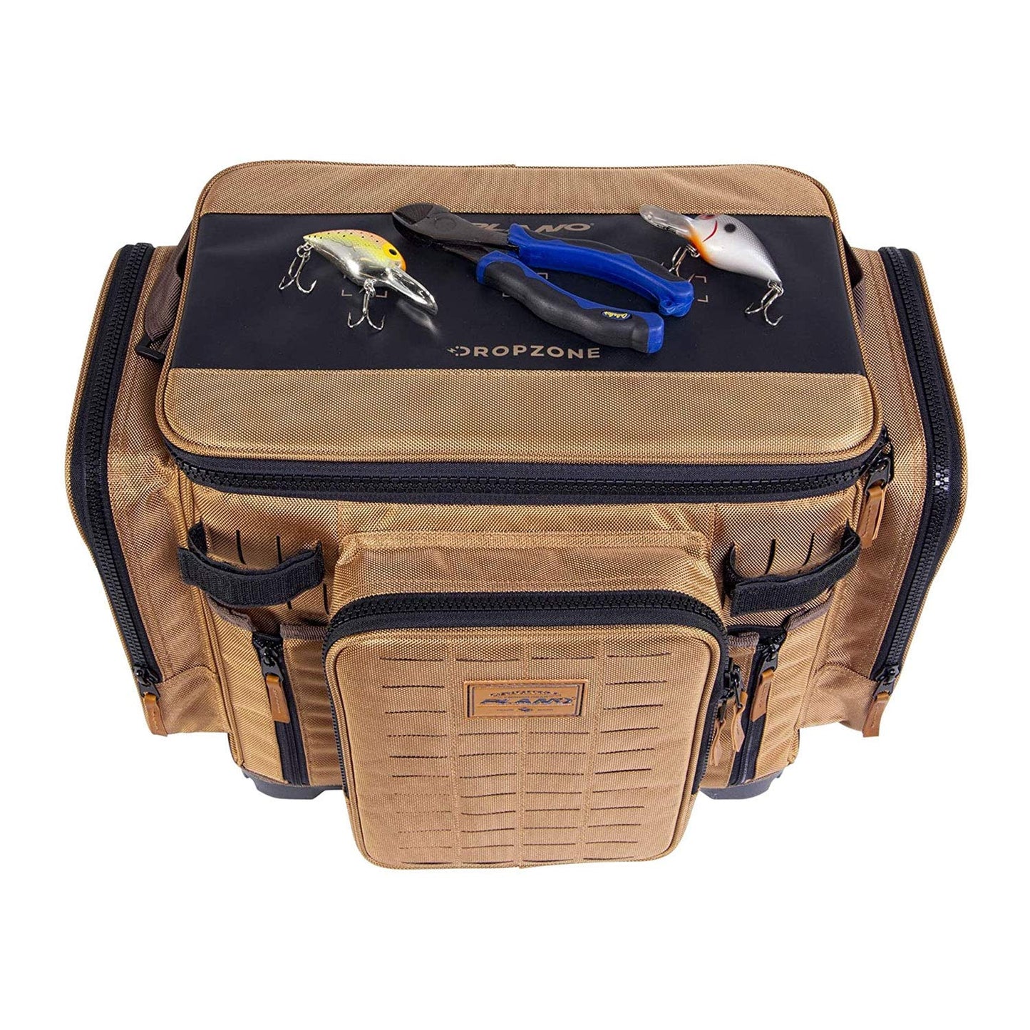 Plano Guide Series 3700 XL Tackle Bag, Beige 1680 Denier Fabric with Waterproof Base, Includes 10 StowAway Utility Organization Boxes, Large Premium Fishing Storage