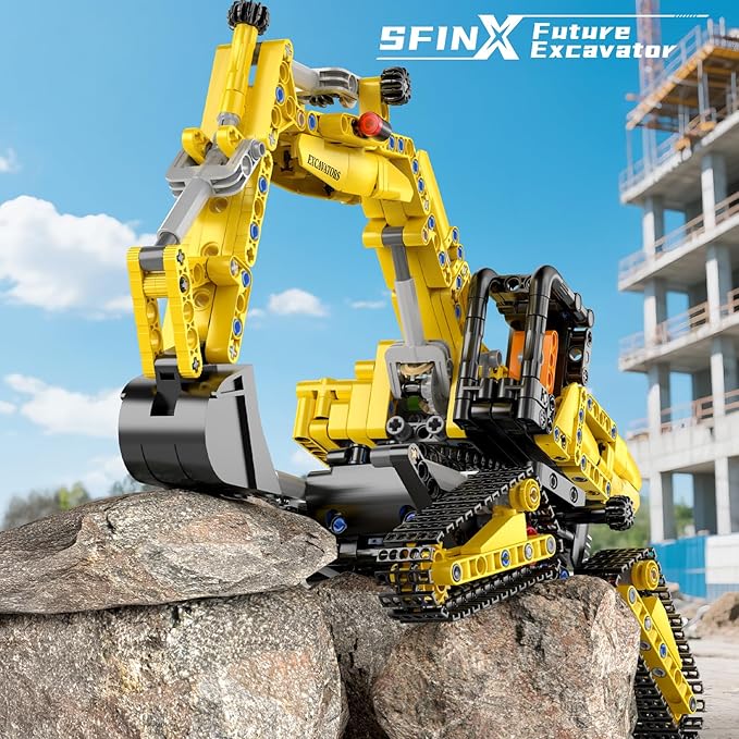 Mould King Crawler Excavator Building Sets 17076 Engineering Excavator Kits MOC Model Toys Birthday Gifts for Adults and Teens 14+ Construction Vehicle Set for Excavator Fans (840 Pcs)