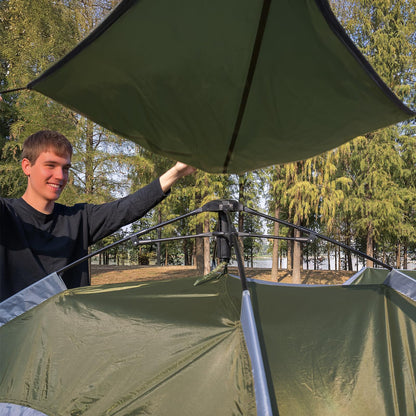 Night Cat Pop Up Tent 2-3 Persons Instant Set Up Tent with Footprint Tarp & Porch, Automatic Double Layer Waterproof Camping Tent with Rainfly Trekking Pole Not Included