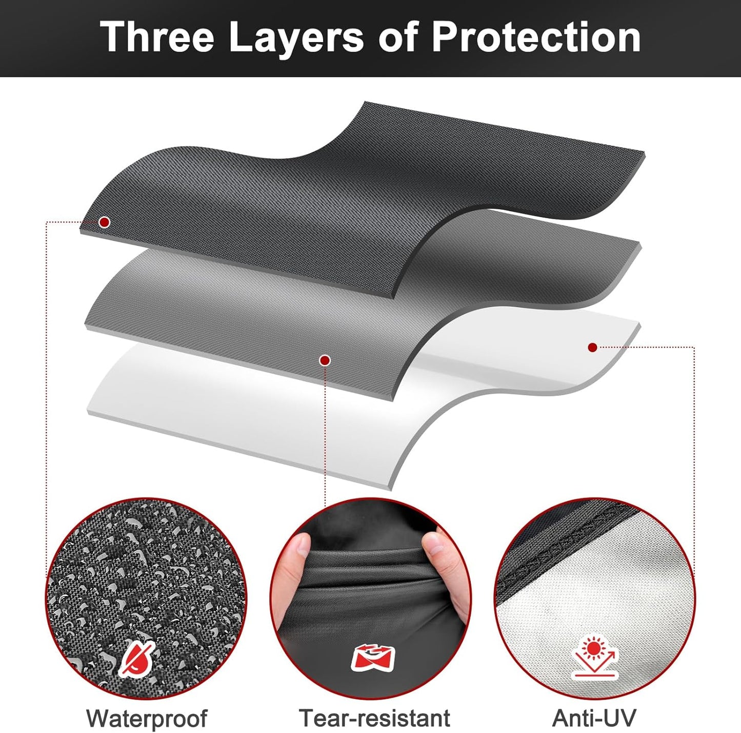 LBTING Grill Cover - 40-Inch Heavy Duty Waterproof & UV Resistant BBQ Cover for Most Brands