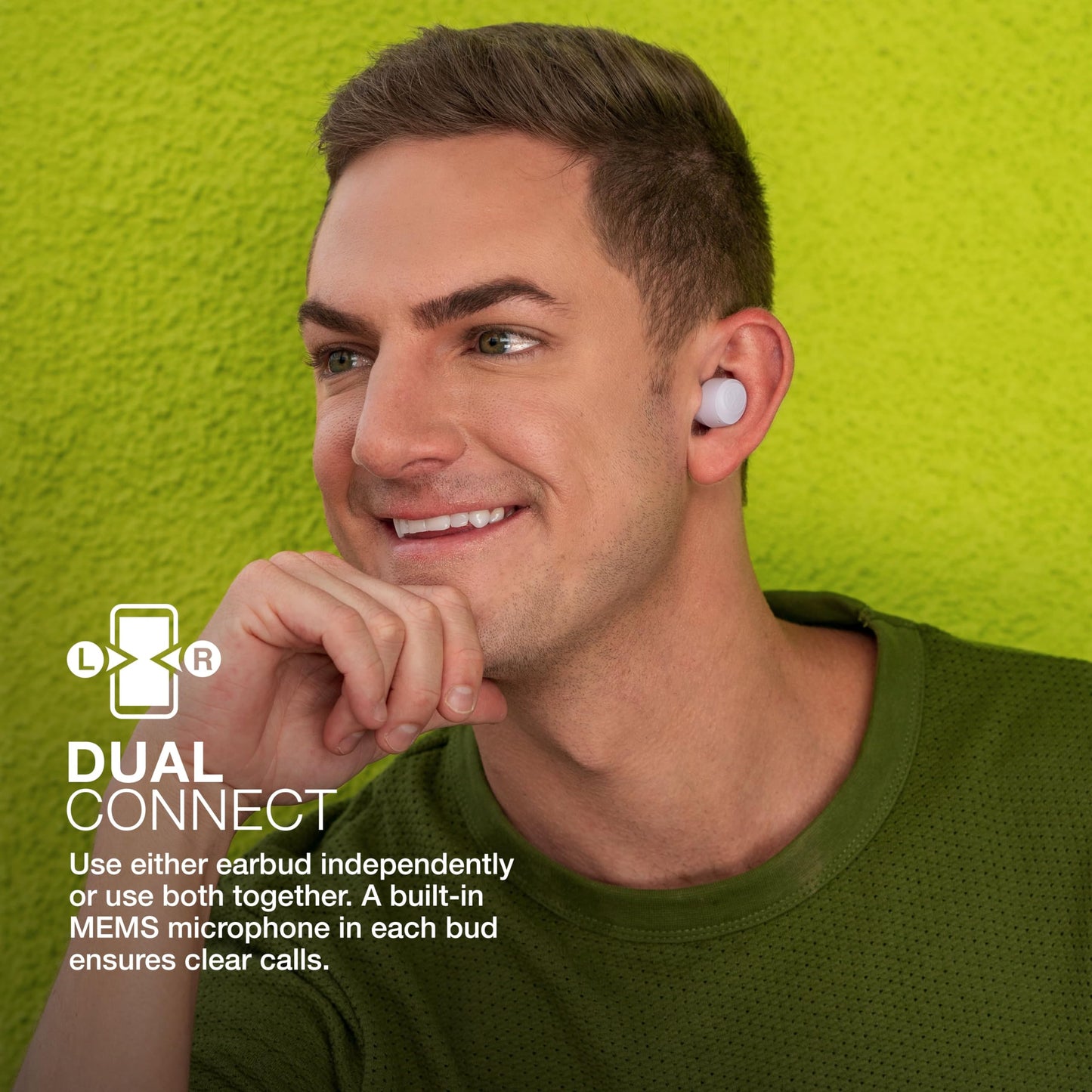 JLab Go Air Pop True Wireless Earbuds, in Ear Headphones, Bluetooth Earphones, Ear Buds with 32H Playtime, Bluetooth Earbuds with Microphone, USB Charging Case, Dual Connect, EQ3 Sound, Lilac