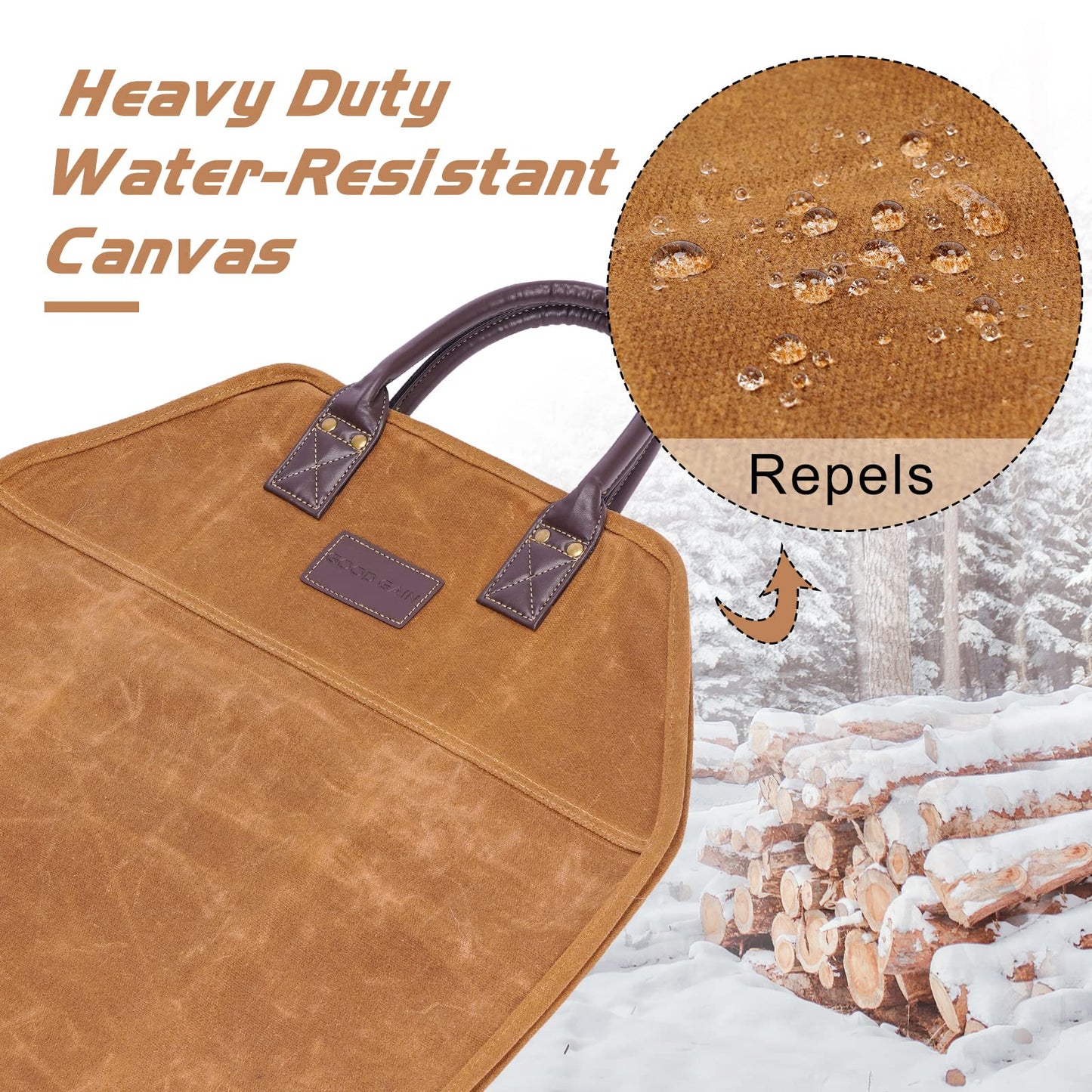 Bundle of Firewood Carrier, and 16.5" Firebacks for Fireplace, Steel Fireplace Back Plates with Feet