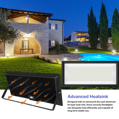 Sunkkes 800W LED Flood Light Outdoor, 6000K 80000LM Daylight White Security Lights Outside Lamp, IP66 Waterproof Exterior Floodlights Lighting for Garden Yard Stadium Arena
