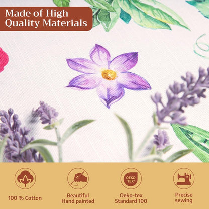 Maison d' Hermine Table Cloth Rectangle Table 100% Cotton 70 x 90 Inches Tablecloth Reusable Decorative for Dining Kitchen Room Farmhouse Home Gifts for Mothers Day Spring Summer - Giverny