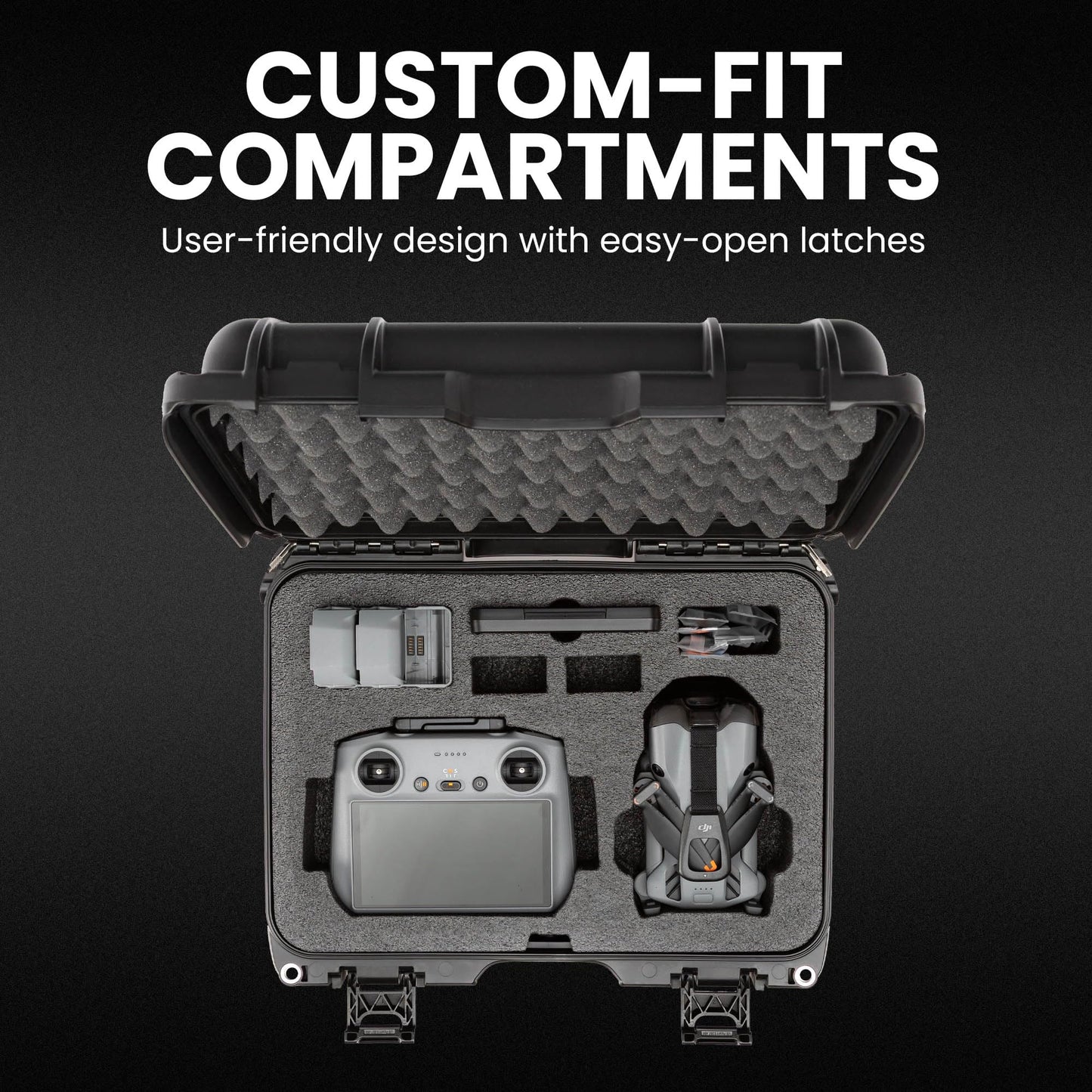 NANUK 915 DJI™ Mini 5 Pro Fly More Combo Plus - Waterproof Hard Case with Drone Foam Insert, Crushproof, Portable Travel Case, Made in Canada - Black (15.8" x 12.1" x 6.8")