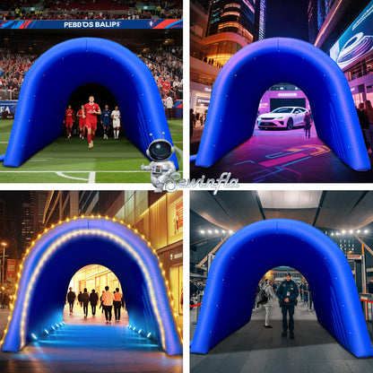 20X10x10Ft Inflatable Sports Tunnel Entrance with Blower Inflatable Tunnel Tent for Business Advertising Event Exhibition（Blue）