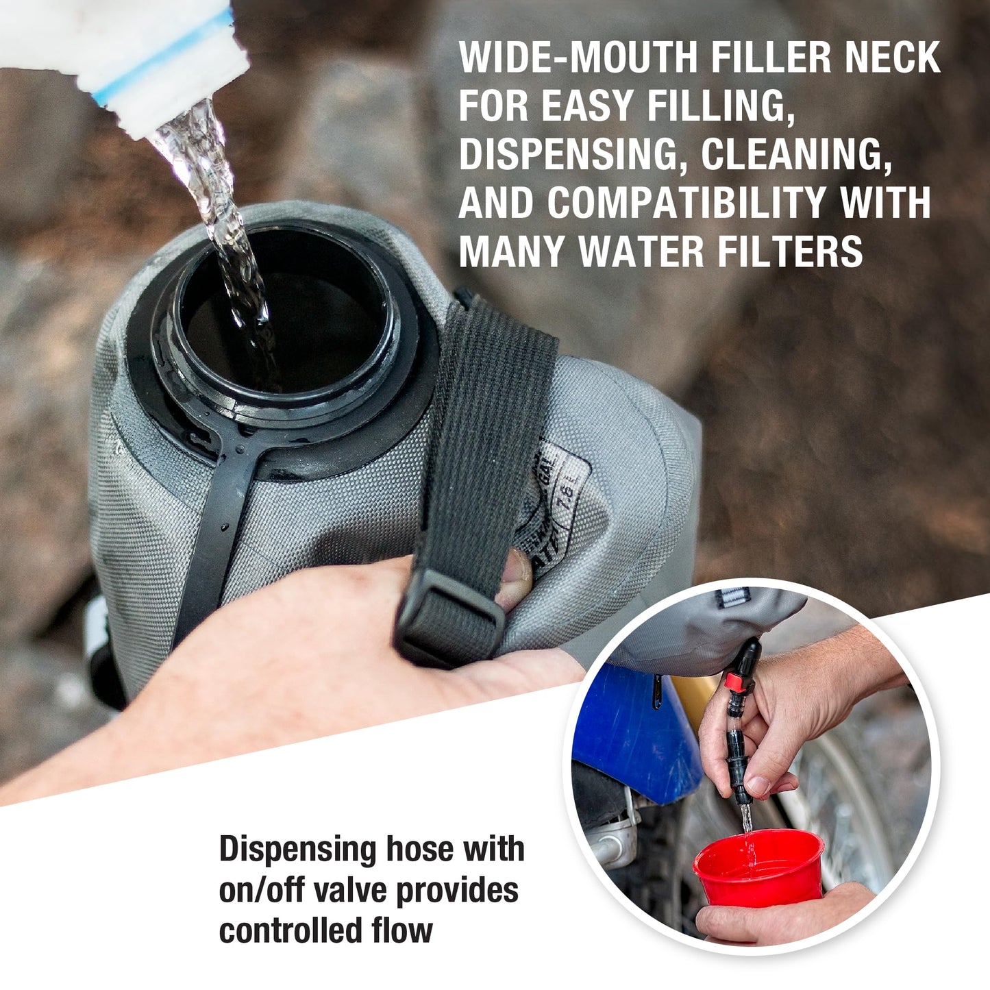 Giant Loop Cactus Canteen Water Reservoir, Foldable and Collapsible Utility Bladder for Drinking Water 1,2,3,5-Gallon (3-Gallon)