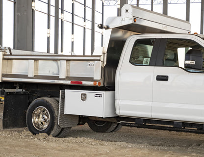 Buyers Products 1702200 Steel Underbody Truck Box with Lockable Paddle Latch, 18x 18x 48 Inch, for Work/ Utility Truck, Truck Storage and Organizer, Made in the USA, White