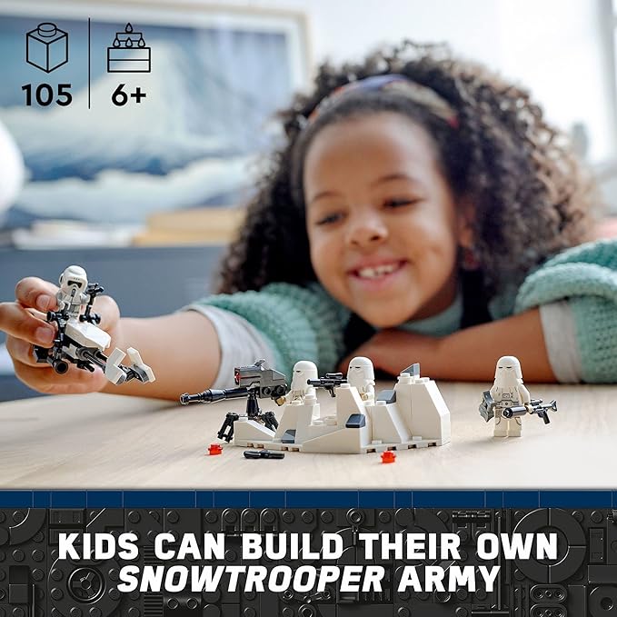 LEGO Star Wars Snowtrooper Battle Pack 75320 Set Building Toy with 4 Figures Blasters and Speeder Bike Gift Idea for Grandchildren Kids Boys and Girls Ages 6 and Up